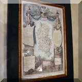 A10. Framed Dept. du Rhone map. 24&rdquo;h x 18&rdquo;w 